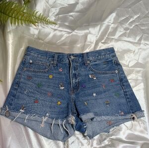 American Eagle Outfitters Embroidered 90s Boyfriend Shorts Size 4